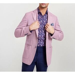 Tallia Men's Purple Slim-Fit Weave Wool-Blend Sport Coat Jacket Size 46R